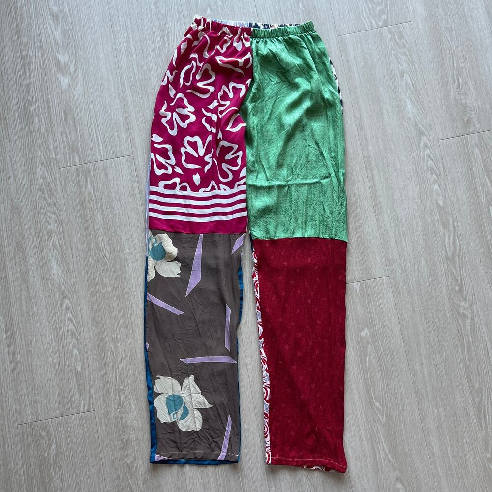 Urban Renewal Patchwork Pants Womens Small/Medium Sheer Boho Art To Wear Flaw